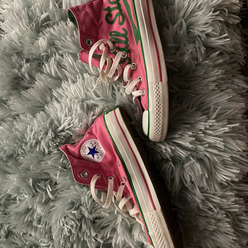 Pink and Green Converse